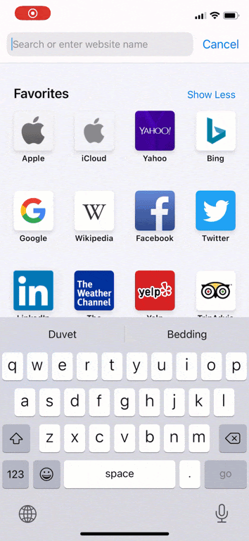 iOS swipe keyboard gesture interactions for typing